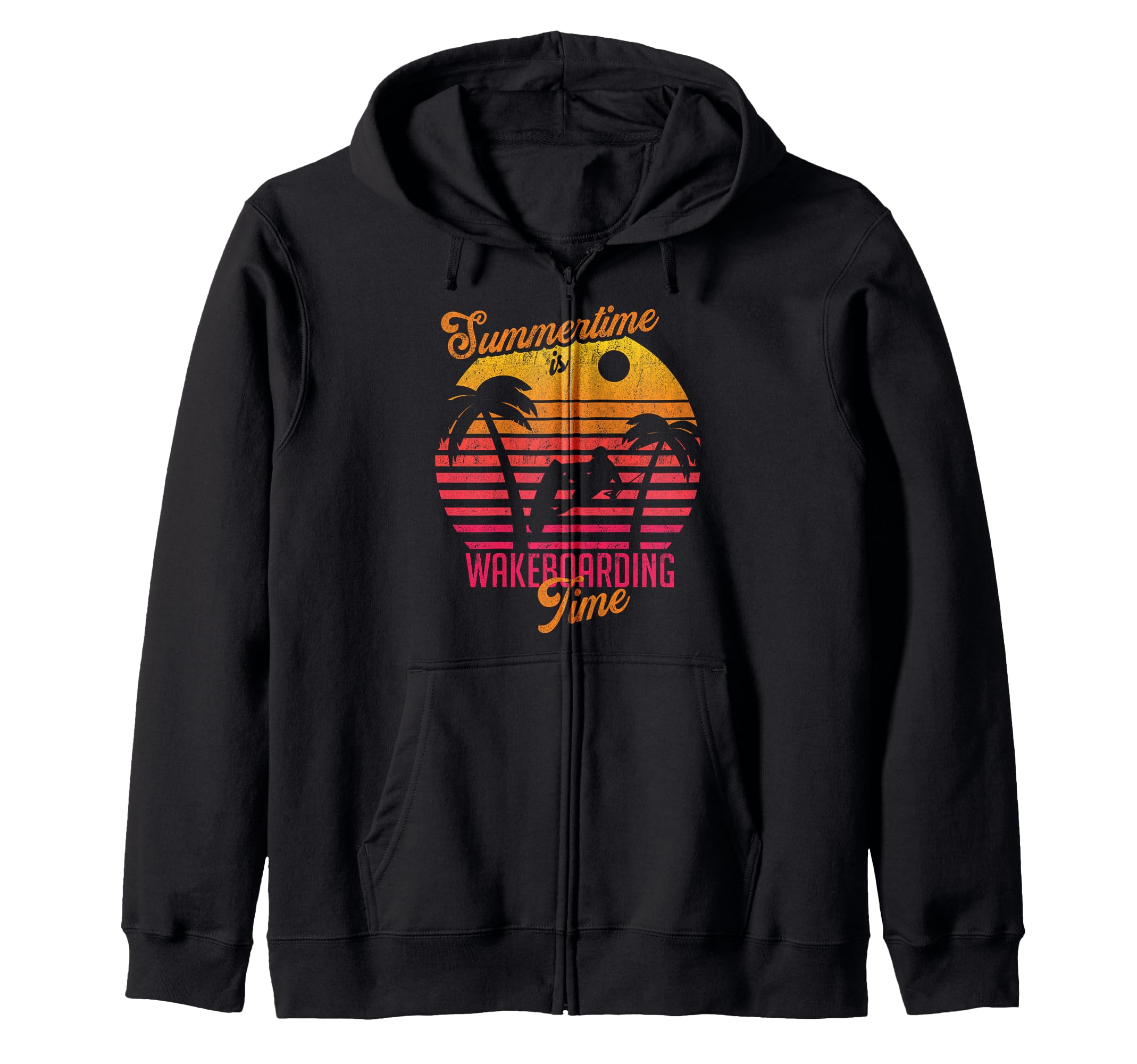 Summertime Is Wakeboarding Time Wakeboard Wakeboarding Zip Hoodie