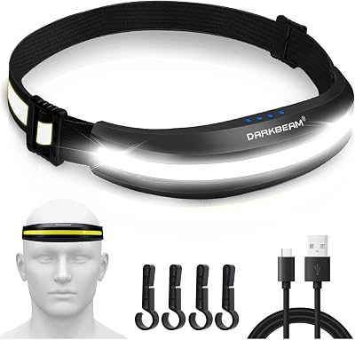 DARKBEAM USB Rechargeable Head Torch LED Headlamp 230° COB Floodlight Clip