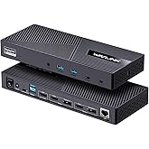 WAVLINK USB-C Triple Monitor Docking Station for MacBook M1/M2/M3/M4/M5 & Windows – 100W PD, 3×HDMI/2×DisplayPort, 6x10Gbps U