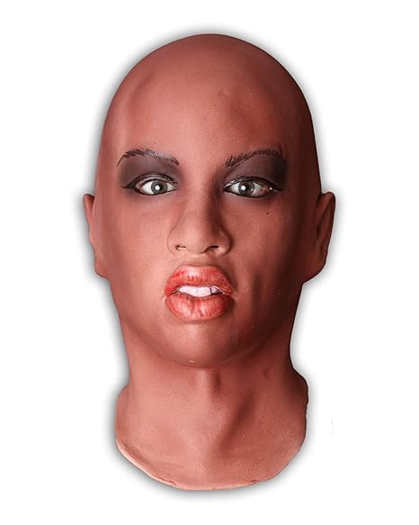 Frauenmaske aus aufgeschäumten Latex incl. Halsteil