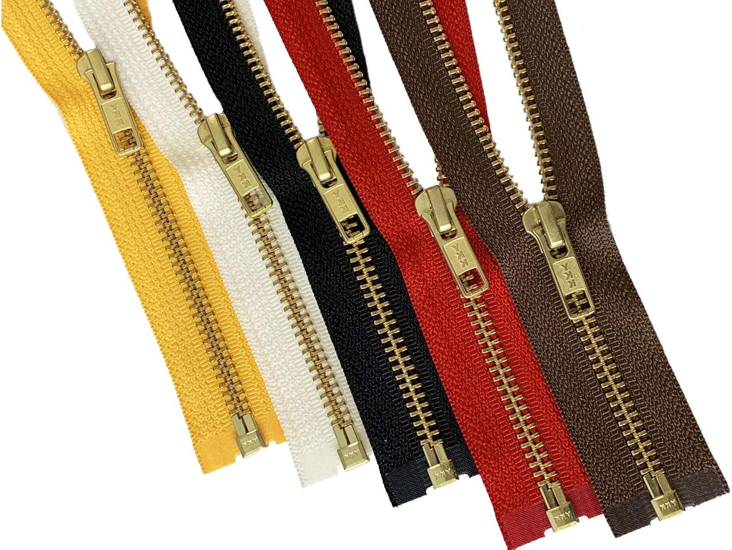 YKK 2pcs 30 inches Number 5 Brass Metal Zippers Bulk Separating for