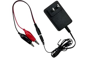 14.6V, 1A AC-to-DC Battery Charger for 12V LiFePO4 Motocycle Battery, with Dual Alligator Clips Connector, DC 5521 (Hicrank LFP4L-BS LFP9-BS)