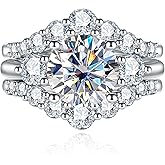 Yeesoth Moissanite Wedding Ring Set 4.92cttw(3CT Center Stone) D Color 925 Sterling Silver Moissanite Engagement Rings Bridal Set for Women with Certificate