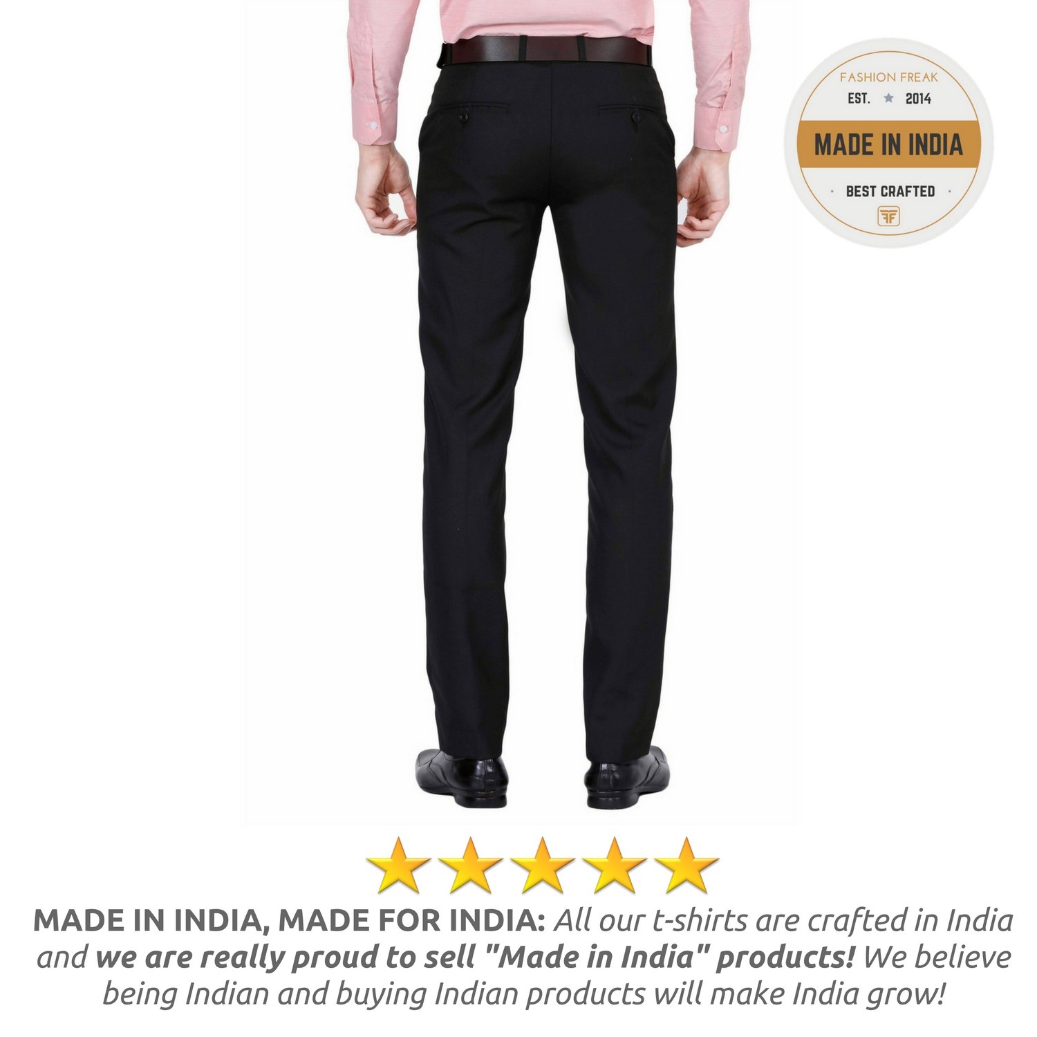 fashion freak mens formal pant (black - trouser) (ff001)