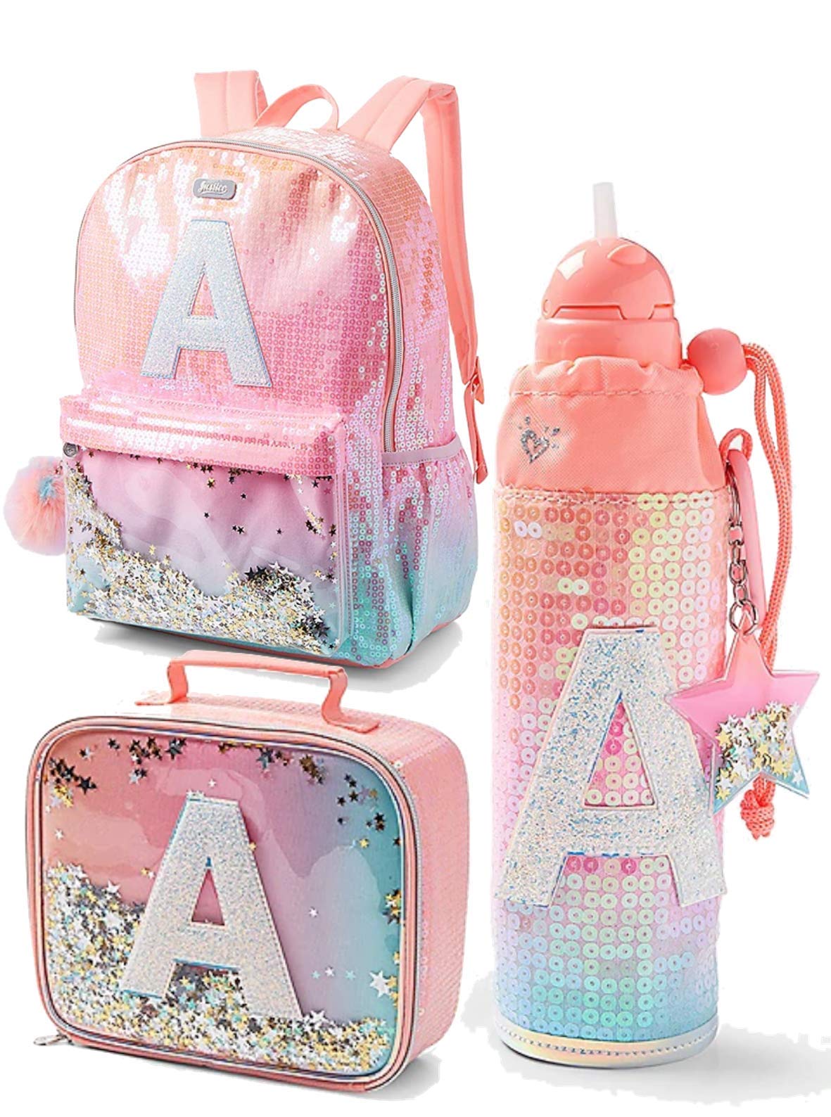 justice letter backpack