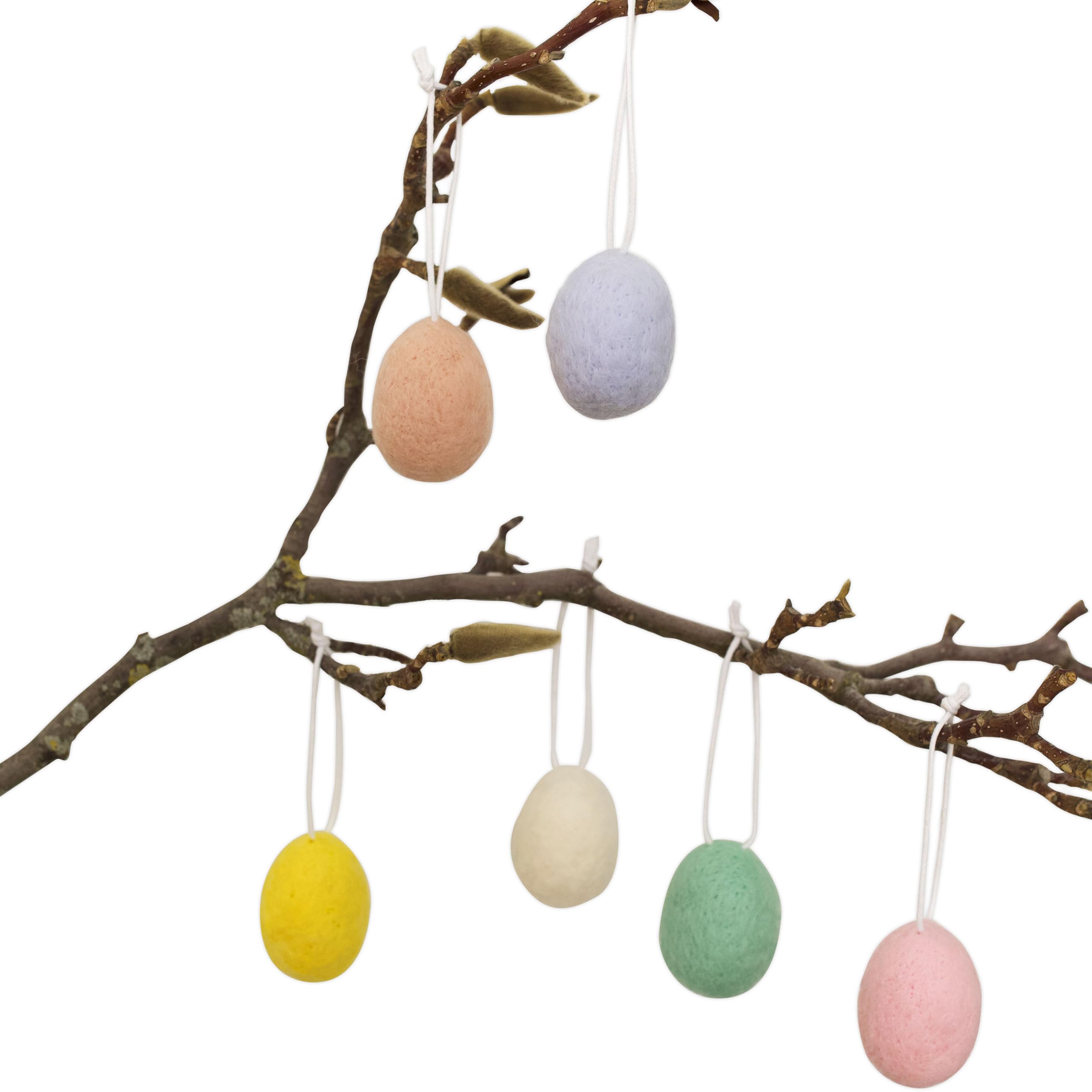 Papierdrachen 6 Felt Eggs Pastel Colours - Easter Decoration for Shrubs and Willow - Decoration Easter 2024