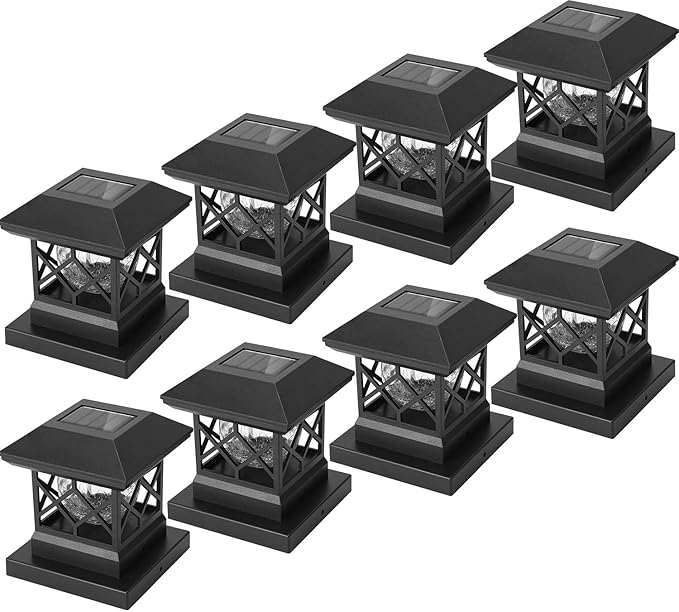Twinsluxes Solar Post Cap Lights Outdoor Waterproof LED Fence Post