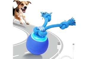 BENTOPAL Interactive Dog Toys Touch Activated Bouncing & Jumping Dog Ball with Rope, Squeaky Doggie Toys to Keep Them Busy