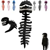 Wearable Dinosaur Skeleton Plush Costume for Kids or Adult | Cozy Plush 3D Dino Toy Skull & Spine for Family Halloween Dress-Up Play