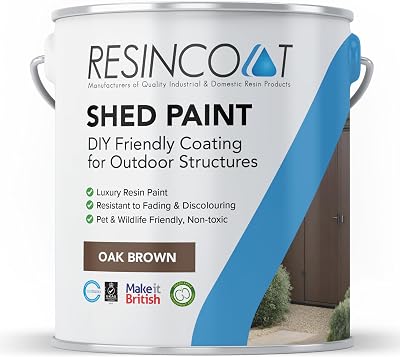 Resincoat Garden Shed Paint Luxury Resin 5Kg Oak Brown 1 Coat