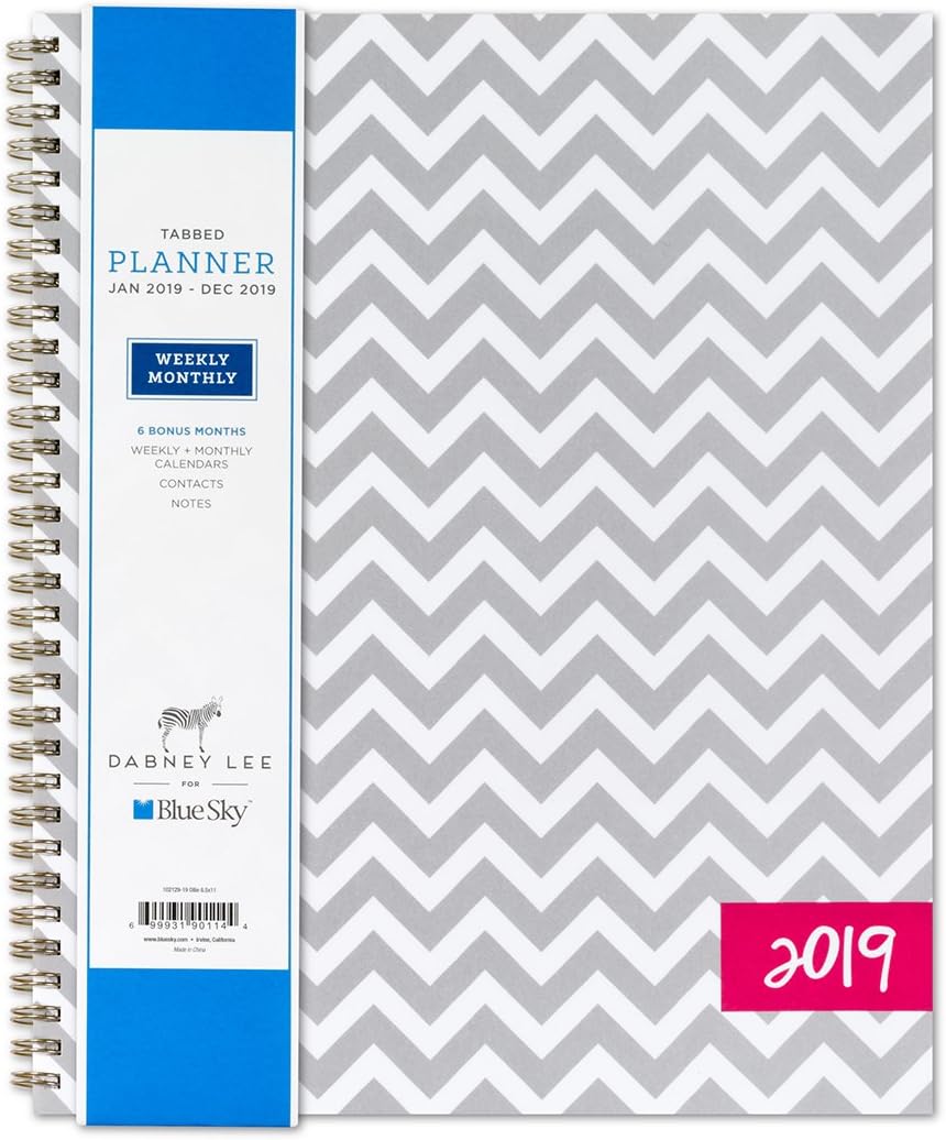 Dabney Lee for Blue Sky 2019 Weekly & Monthly Planner, Flexible Cover, Twin-Wire Binding, 8.5