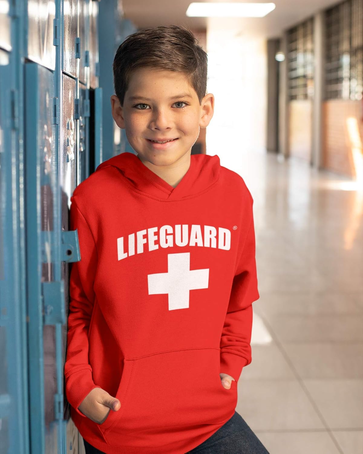 LIFEGUARD Officially Licensed First Quality Youth Kids Hooded Pullover Sweatshirt with Hood: Clothing