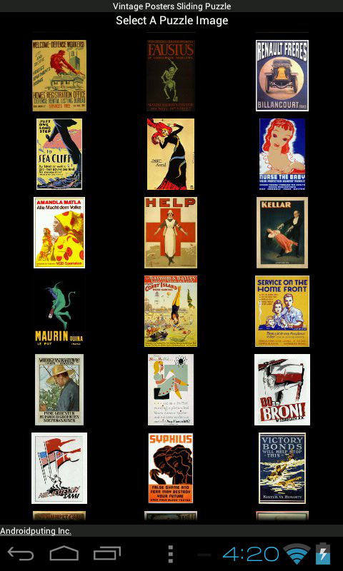 Vintage Advertisment Posters Sliding Puzzle