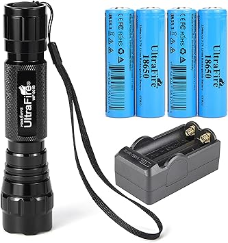 UltraFire 18650 Flashlight with 4PCS 