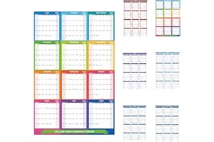 KURAOYAN 2025-2026 Wall Calendar 34.8" x 22.8" Large Vertical Yearly Wall Hanging Calenda with Julian Date from July 2025 to June 2026 Thick Paper Calendar 12 Month Annual Planner for Office Fridge(Colorful)