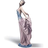 LLADR&Oacute; Glossy Porcelain Ballerina Figure. Decorative Porcelain Dencer Woman Figurine.