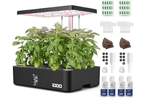 iDOO Hydroponics Growing System Kit 12Pods, Christmas Gifts for Women Men, Herb Garden Indoor with LED Grow Light for Home, B