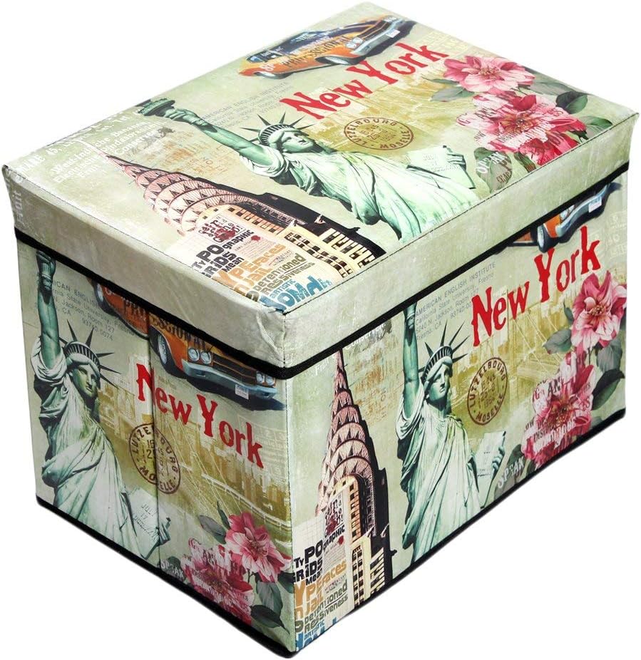 JOHN RICHARD Portable & Foldable Storage Stool for Living Room 49x31x31 York