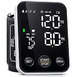 Oklar Blood Pressure Monitor Upper Arm Monitors for Home Use BP Machine Sphygmomanometer with 2x120 Reading Memory Adjustable Arm Cuff 8.7"-15.7" Large Display with LED Background Light Storage Bag