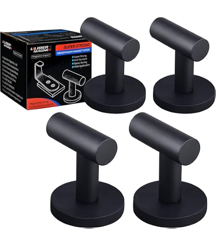 Sumlache Strong Magnetic Hooks-Matte Black Rubber Coated Sumlache Strong Magnetic Hooks-Matte Black Rubber Coated