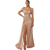Gowns Formal Dresses for Women Sequin Tulle Sexy Off Shoulder Evening Wedding Guest Party Floor Length Prom Dress