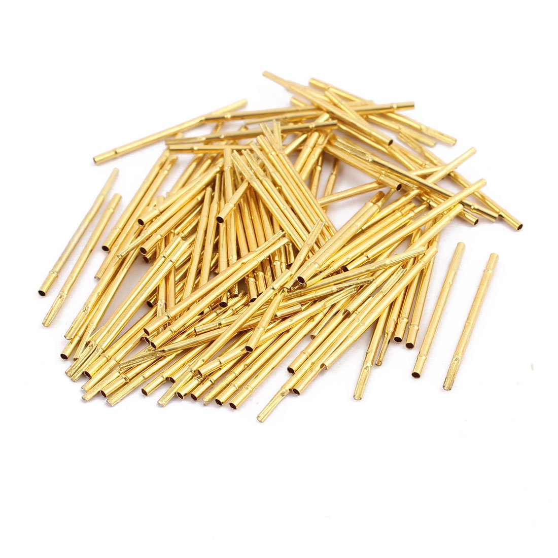 sourcingmap 100pcs R50-2S 0.86mm Dia 17.5mm Length Metal Test Probe Needle Cover Gold Plated