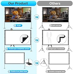 120 inch Projector Screen with Stand,2025 Upgraded
