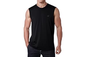 EZRUN Men's Workout Sleeveless Shirts Quick Dry Muscle Swim Shirt Gym Fitness Running Beach Tank Tops