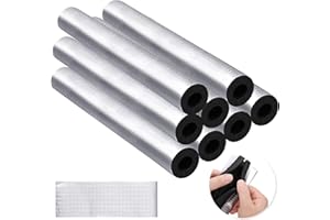AURORAY 8 Pcs Pipe Insulation Foam Tube,Self Adhesive Pipe Wrap Foam Tube Antifreeze Heat Preservation for Winter Outside Pipes, Irrigation Pipe, Spigot, Water Heater Pipes (1.3 Ft x 0.6 in)