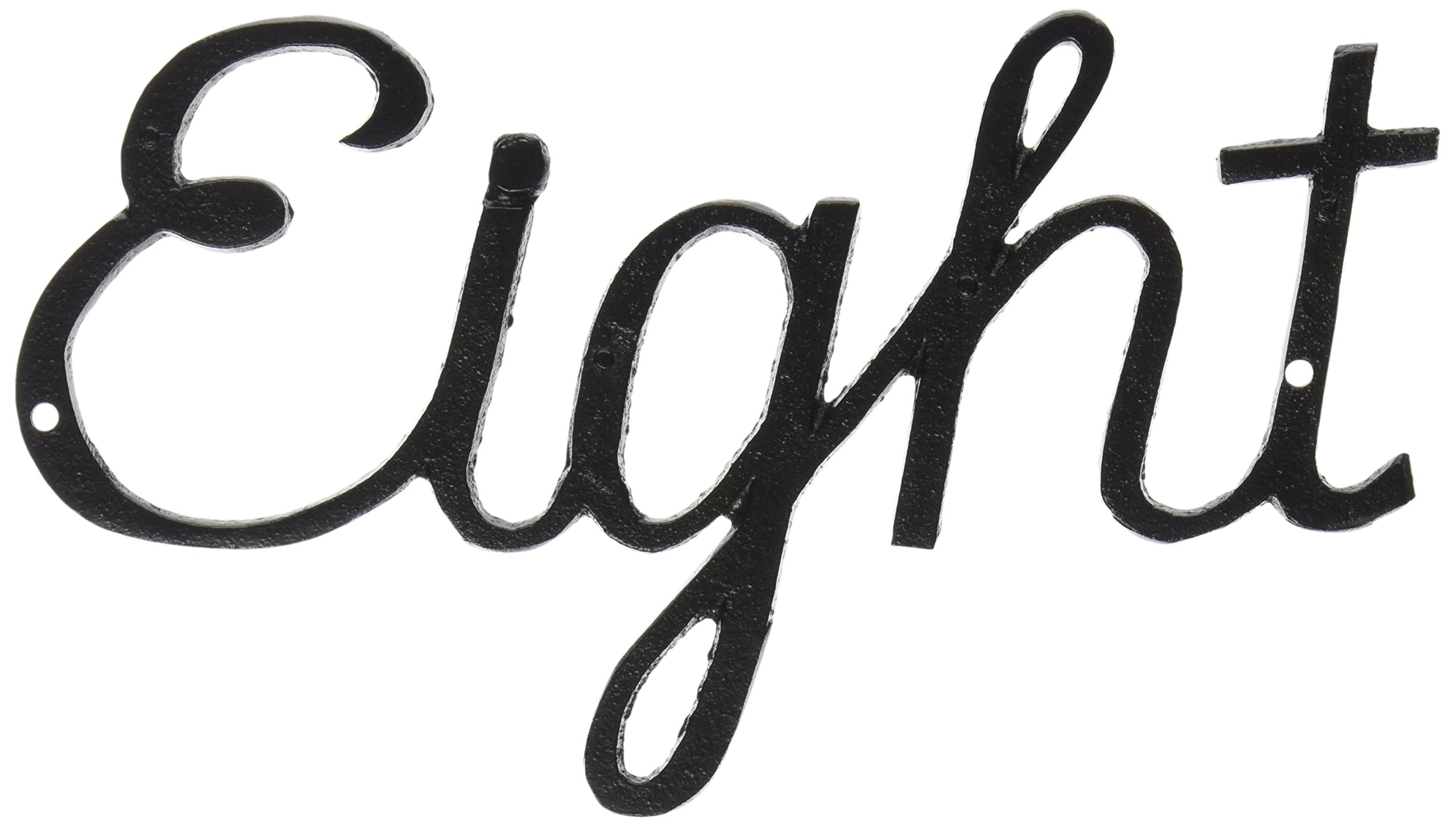 Montague Metal Products Small Script House Number, Eight,Black