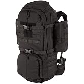 5.11 Tactical Rush 100 Large Duty Deployment Backpack 60L Molle Bag, L/XL | Style 56555ABR, Black, 60L Heavy Duty, Hydration Compatible, Military Rucking Pack, 1050D Nylon, L/XL, EDC, MOLLE, Carry