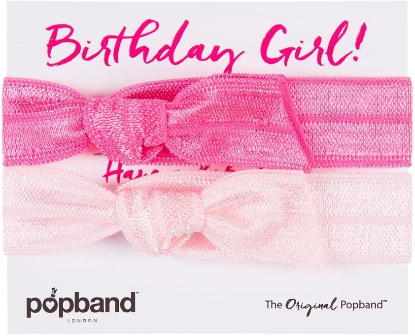Popband Ponytail Holder Gift Packs, Birthday Girl, Pink