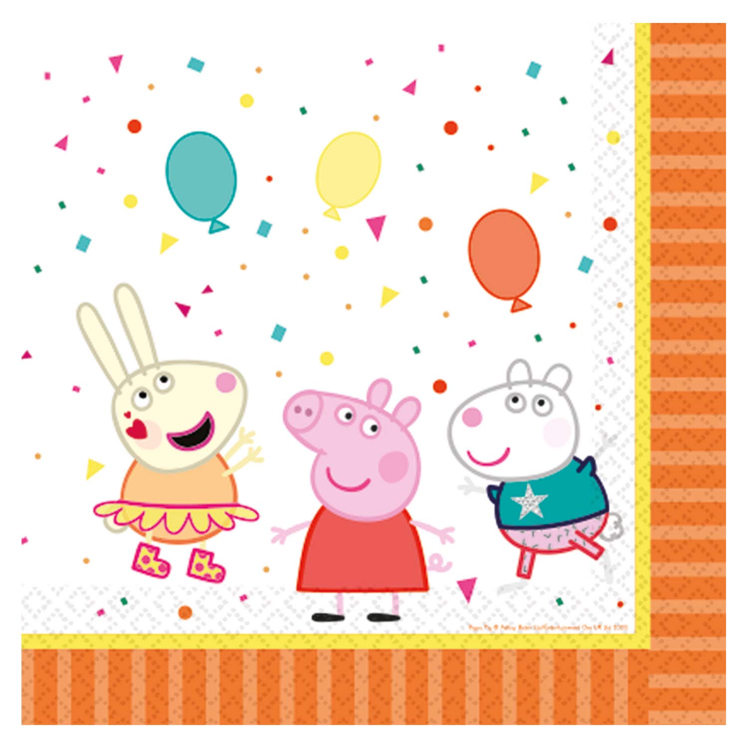 Amscan 9906331 - Officially Licensed Peppa Pig Party Luncheon Napkins - 16 Pack