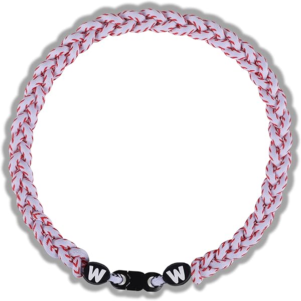 Collier Sport Baseball En Titane – Tressé 3 Cordes, Bleu Royal Et Rouge, 20 Pouces, Neuf