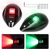 RVZONE Boat Navigation Lights Bow Lights for Boats Red and Green LED Marine Navigation Lighting IP67 Waterproof Led Boat Lighting Bow and Stern Nav Light for Pontoon,Yach, Marine (Black)