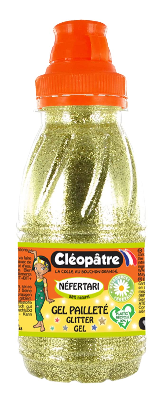 Cleopatra Gel with Sequins, Gold, 250 ml