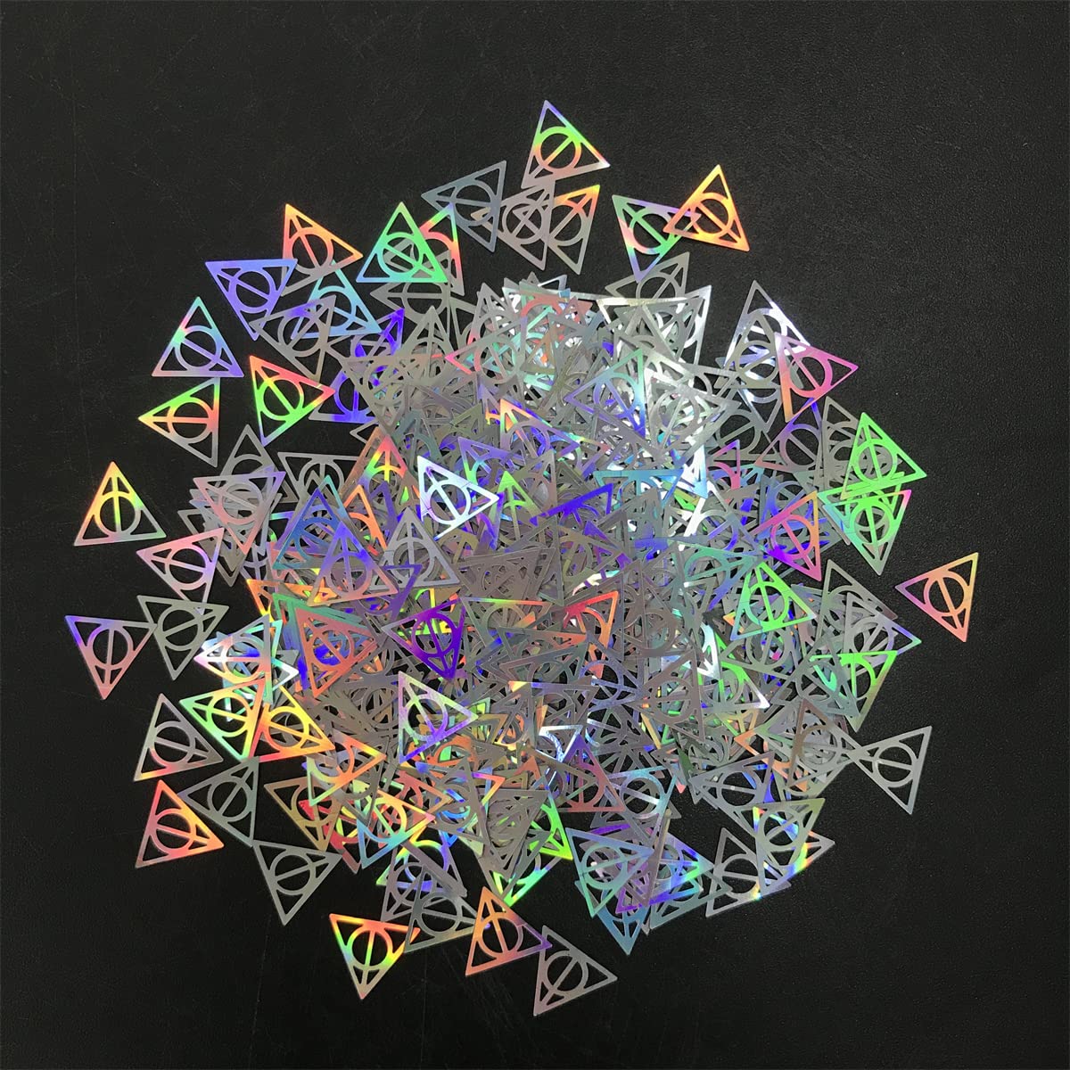 10 Grams/Pack - Hollow Triangles Shape Glitter Sequins for Festival Rave Beauty Makeup Face Body Nail Crafts Art Decoration (Sliver)