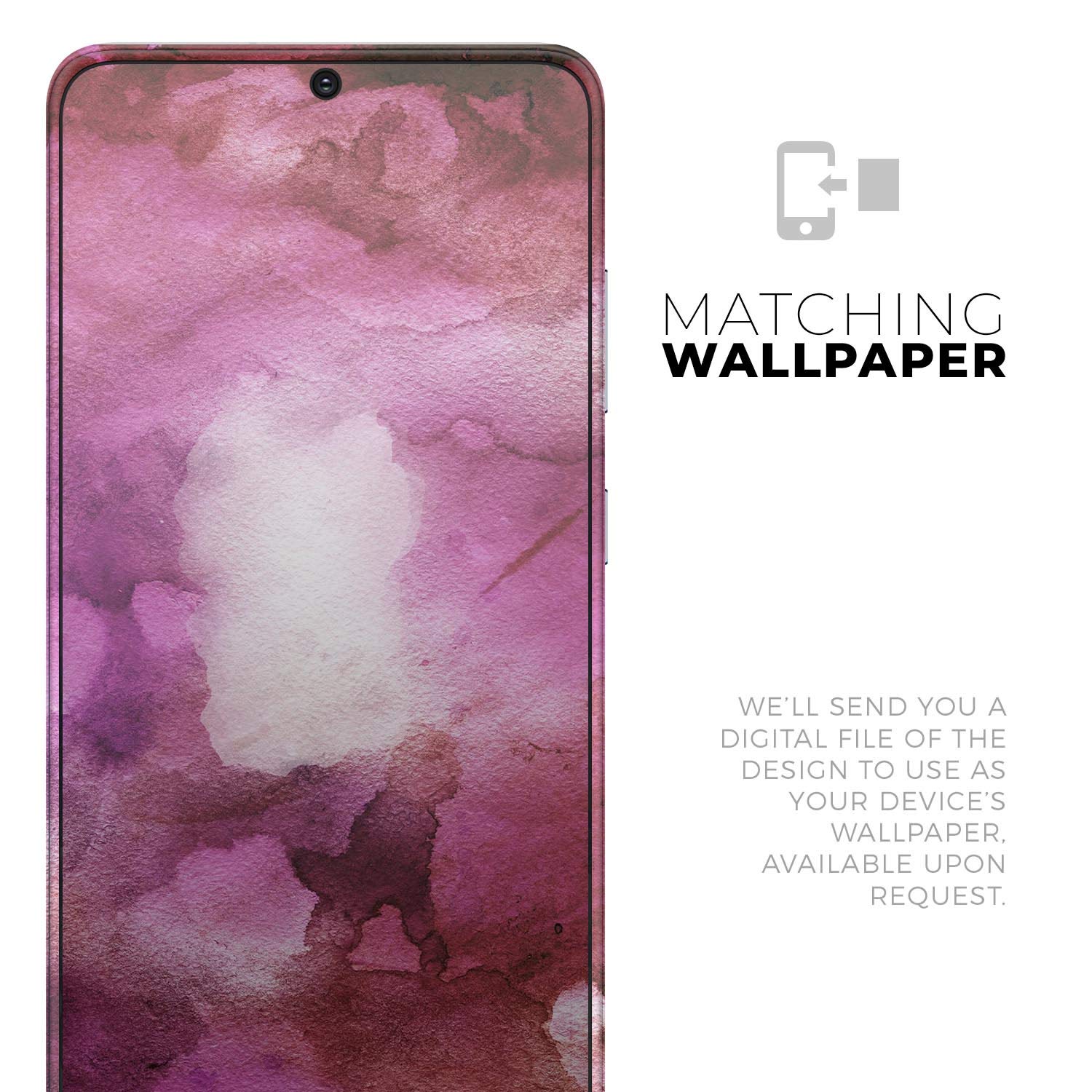 Pink 72 Absorbed Watercolor Texture | Protective Vinyl Decal Wrap Skin Cover Compatible with The Samsung Galaxy Note 8 (Full-Body, Screen Trim & Back Glass Skin)