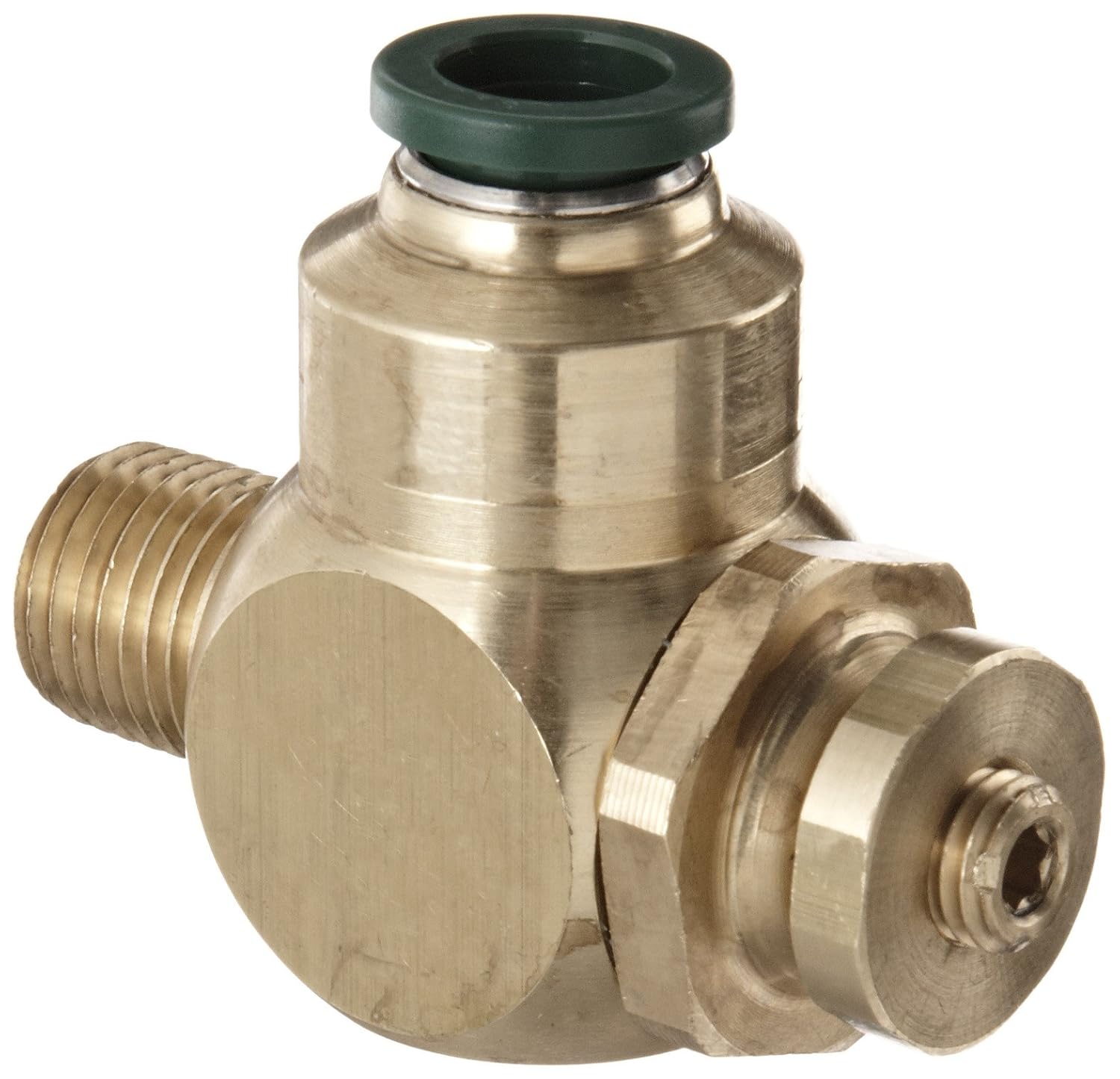 Parker 032512538 3251 Series Brass Right Angle Flow Control Valve with