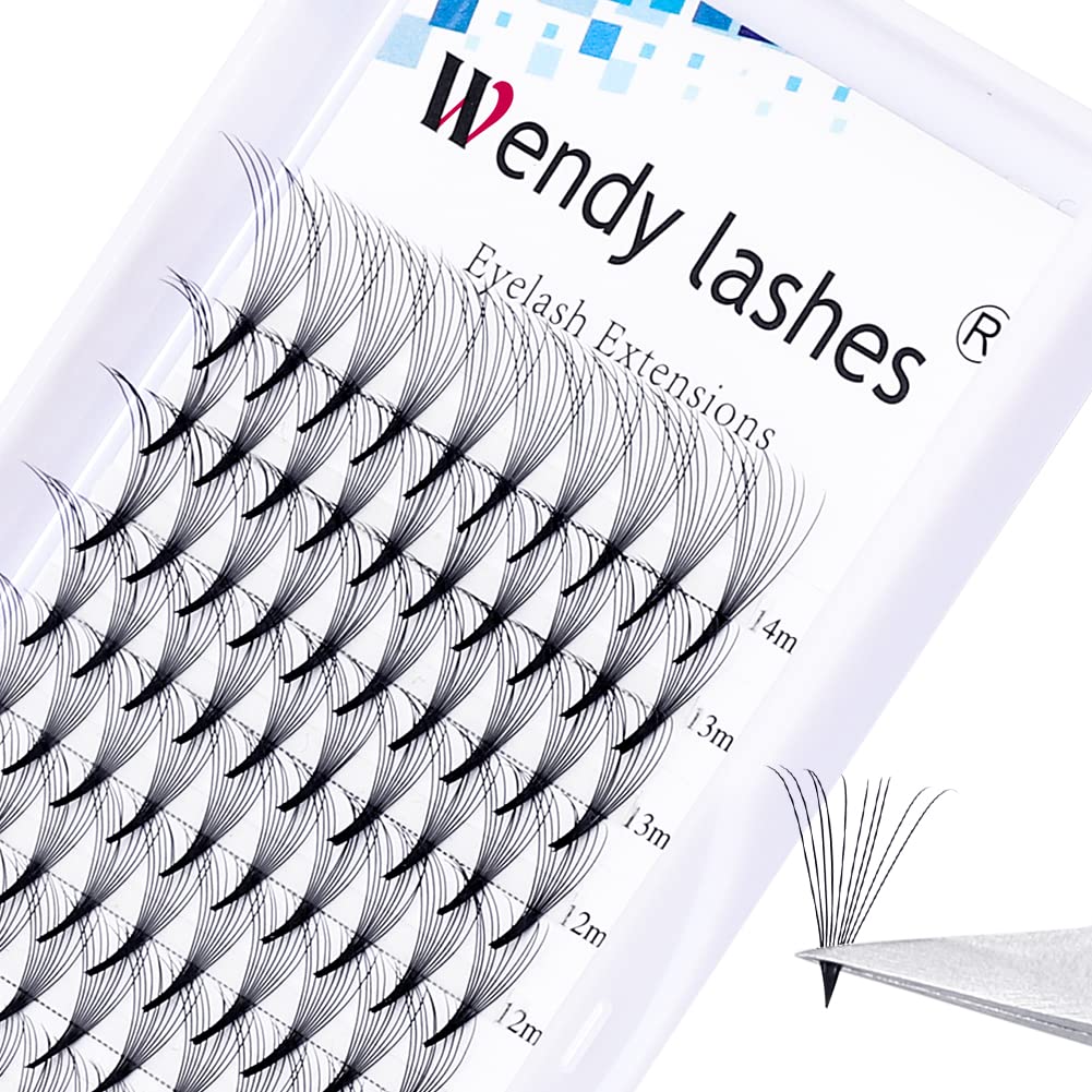 Pre Made Fan Russian Lashes 10D 0.07mm C Curl Mixed Length 8-14mm Premade Fans Eyelash Extension Middle Tap Premade Russian Volume Lashes Extensions(10d-0.07-c-mix8-14) — image 1