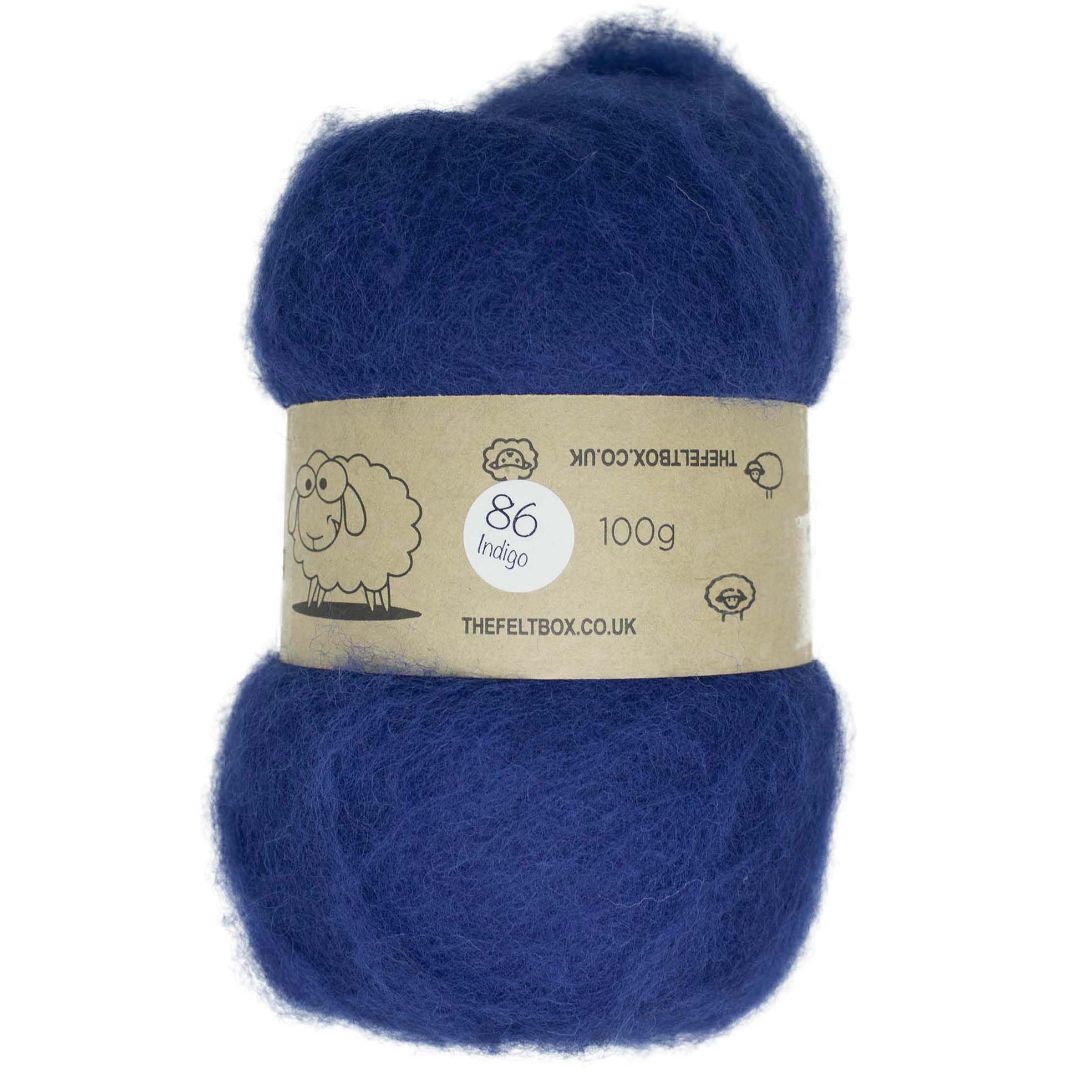Carded Felting Batt – Indigo #86 – 100g Short Fibre for Needle & Wet Felting, Core & Finish Wool – The Felt Box