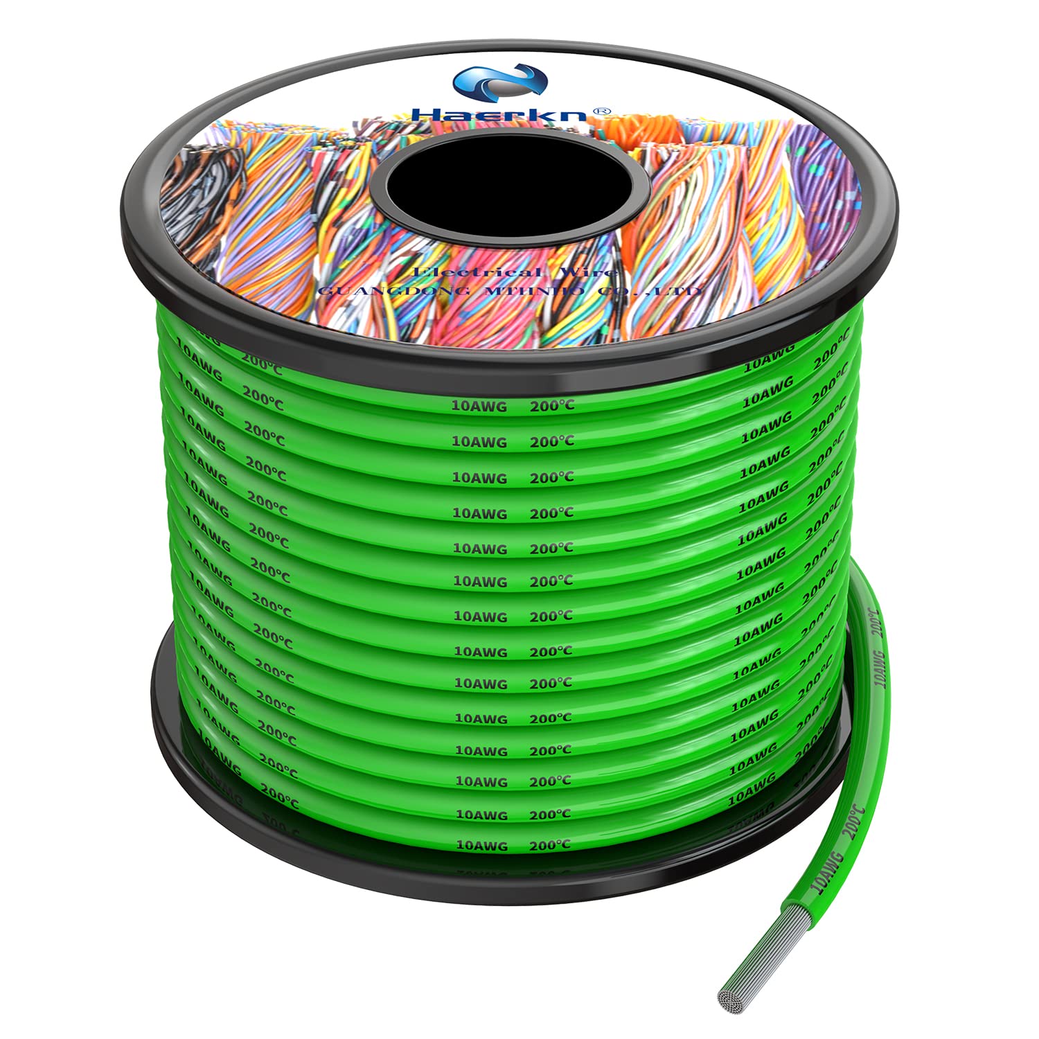 5.3mm² 10awg Silicone Electrical Wire Cable 8 Meters Green 10 Gauge Hookup Wires kit Stranded Tinned Copper Wire Flexible and Soft High Temperature Resistance