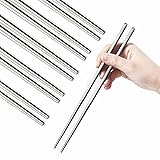 IQCWOOD Metal Chopsticks, 5 Pairs 304 Stainless