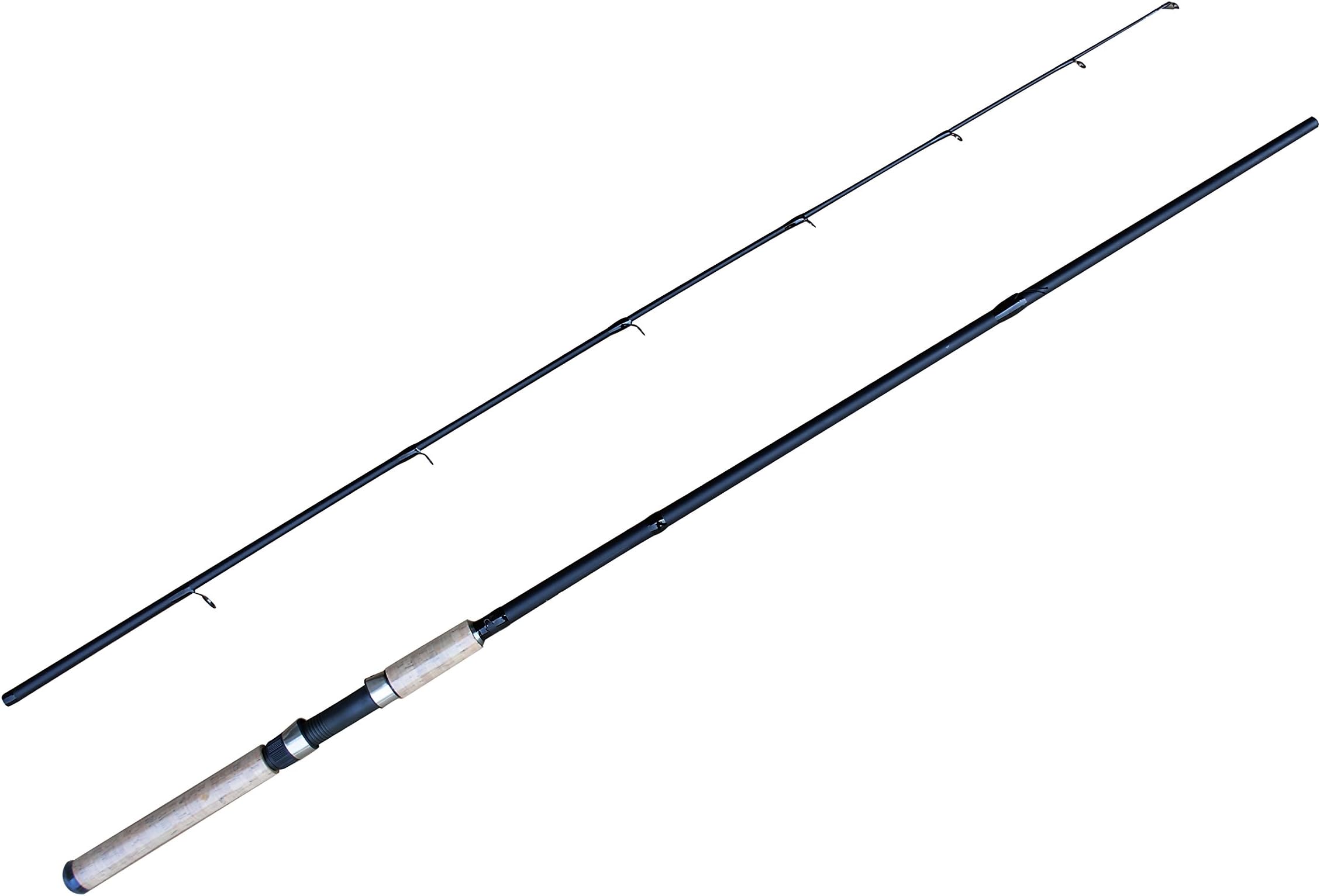 CarbonZeal Spinning Fishing Rod Pole, 2-Piece Strong and Lightweight Portable Travel Carbon Fiber Freshwater Saltwater Offshore Graphite Lure Fishing Pole for Bass Salmon Catfish Trout