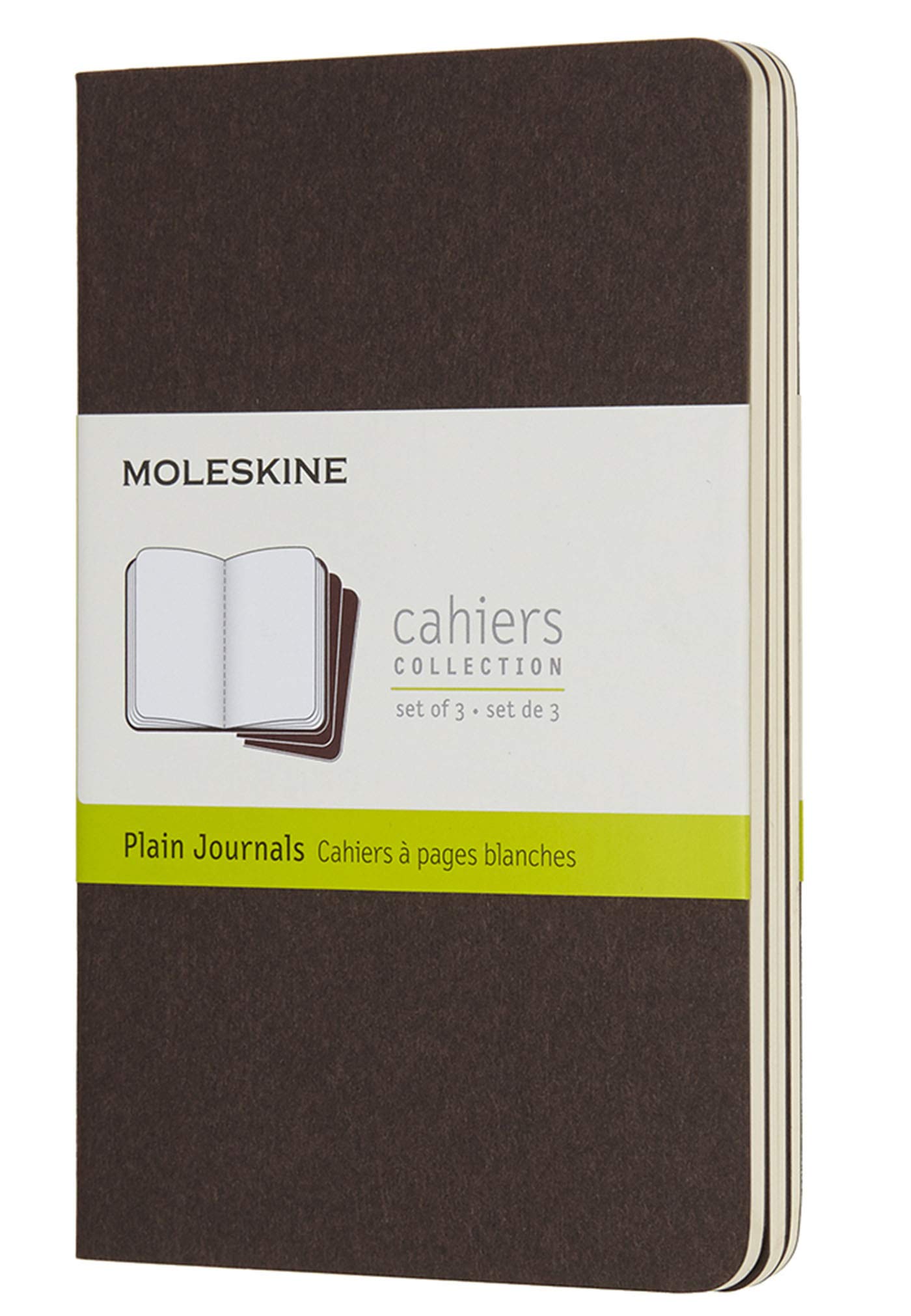 Moleskine CH013P2 Pocket Plain Cahier Journal - Coffee Brown (Pack of 3)
