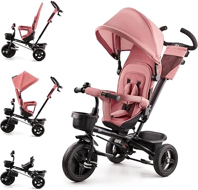 Kinderkraft AVEO Tricycle 9 Months to 5 Years Pink Adjustable Handle Foldable