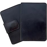 Passport Holder Compatible with AirTag Family Passport Holder Wallet for 2, 3, 4 Made from Premium Full Grain Leather and Wool Felt Brown Color. CITYSHEEP