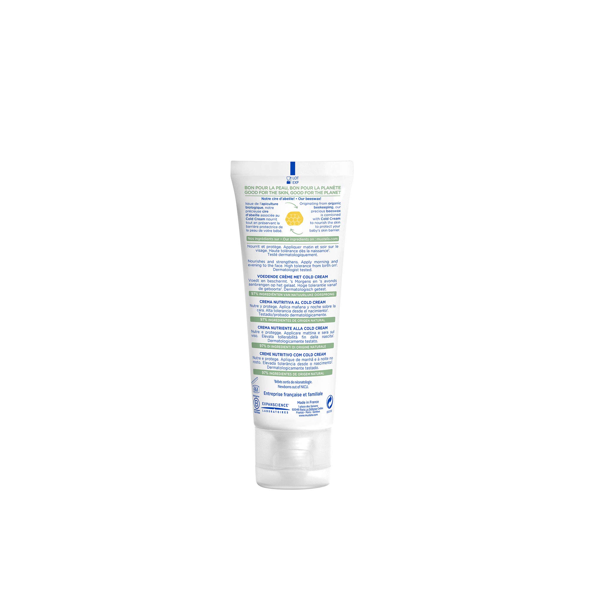 Mustela Baby Nourishing Face Cream – Daily Moisturizer for Dry Skin - with Natural Avocado, Cold Cream & Beeswax - 1.35 fl. oz. – Packaging may vary