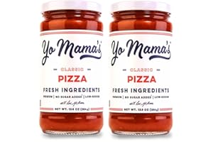 YO MAMA’S FOODS Yo Mama's Foods Keto Classic Pizza Sauce – Pack of (2) - Vegan, No Sugar Added, Low Carb, Low Sodium, Gluten Free, Paleo, and Made with Fresh Non-GMO Tomatoes!