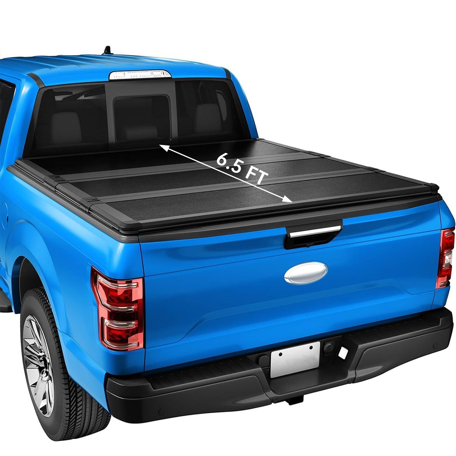 Photo 1 of Hard Folding Truck Bed Tonneau Cover 6.5FT Standard Box Replacement for Ford F-150 2015 2016 2017 2018 2019 2020 2021 2022 2023 2024 Tri-Fold Style Waterproof Tonneau Covers Vahaha